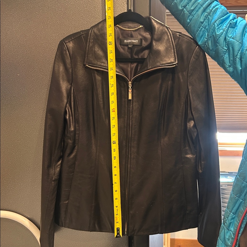 Ellen Tracy Women's Black Buttery Soft Leather Jacket Large - Picture 7 of 10